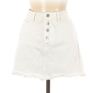 Zara White Denim Mini Skirt
